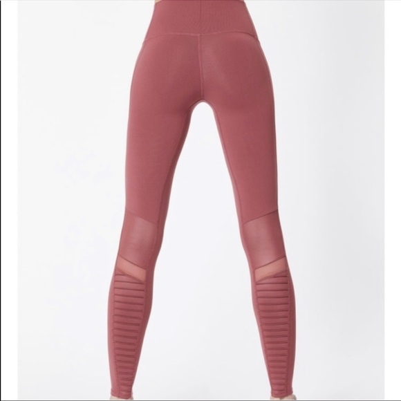 Alo Yoga High Waisted Sienna Burnt Orange Moto Leggings Size XS - Picture 4 of 11